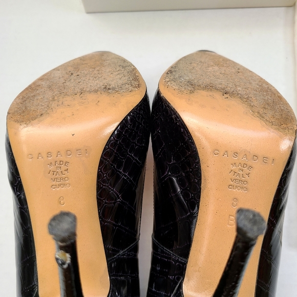 Casadei Patent Black Croc Heel - Picture 8 of 16